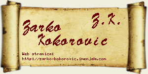 Žarko Kokorović vizit kartica